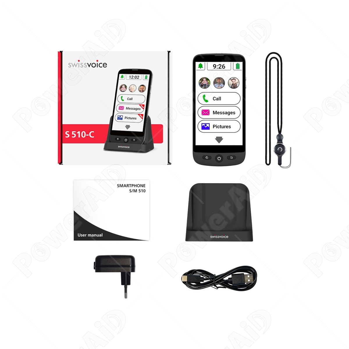 Swissvoice - Smartphone per anziani S510C CG1 con cordicina da mettere al collo