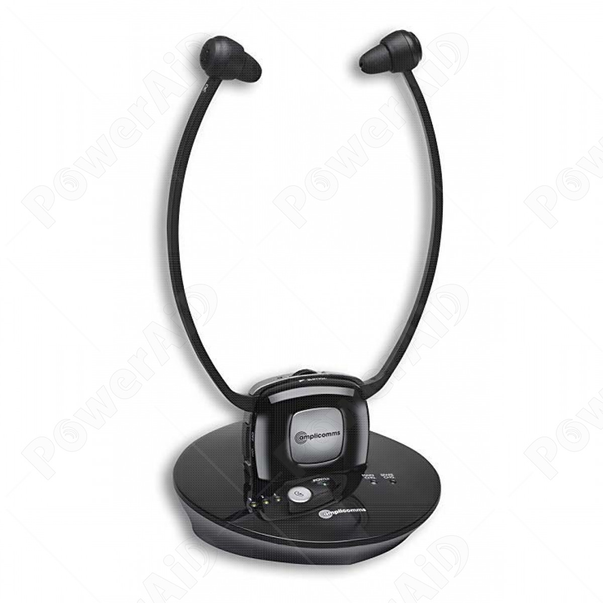 Amplicomms - TV 2500 cuffie Stetoscopiche a Radiofrequenza 2,4 GHz modello nero