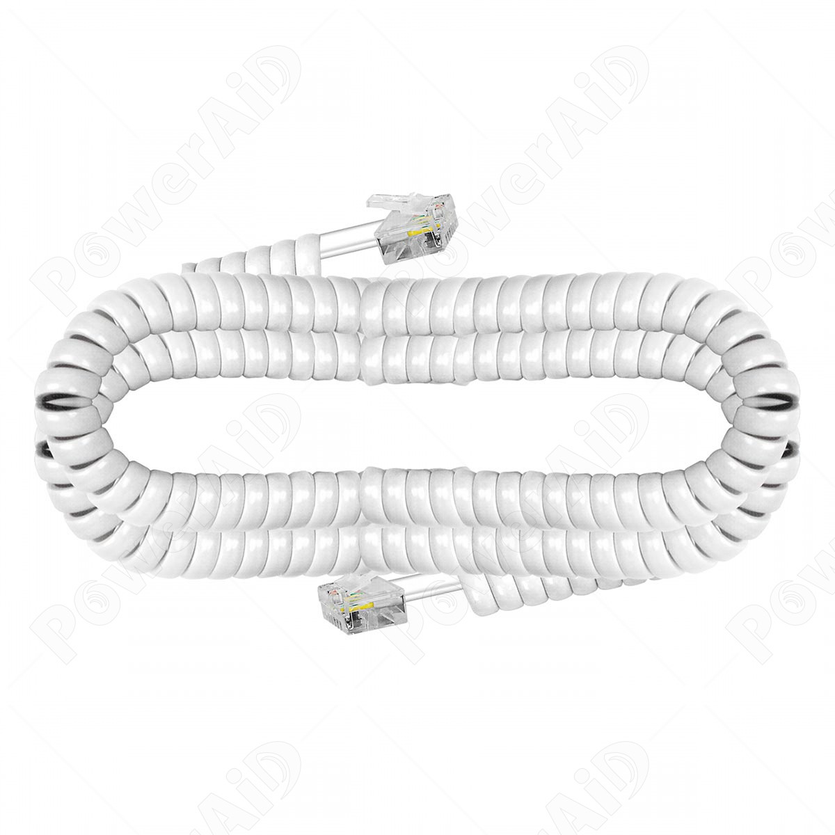 Cavo telefonico spiralato bianco (RJ10) - 4 mt