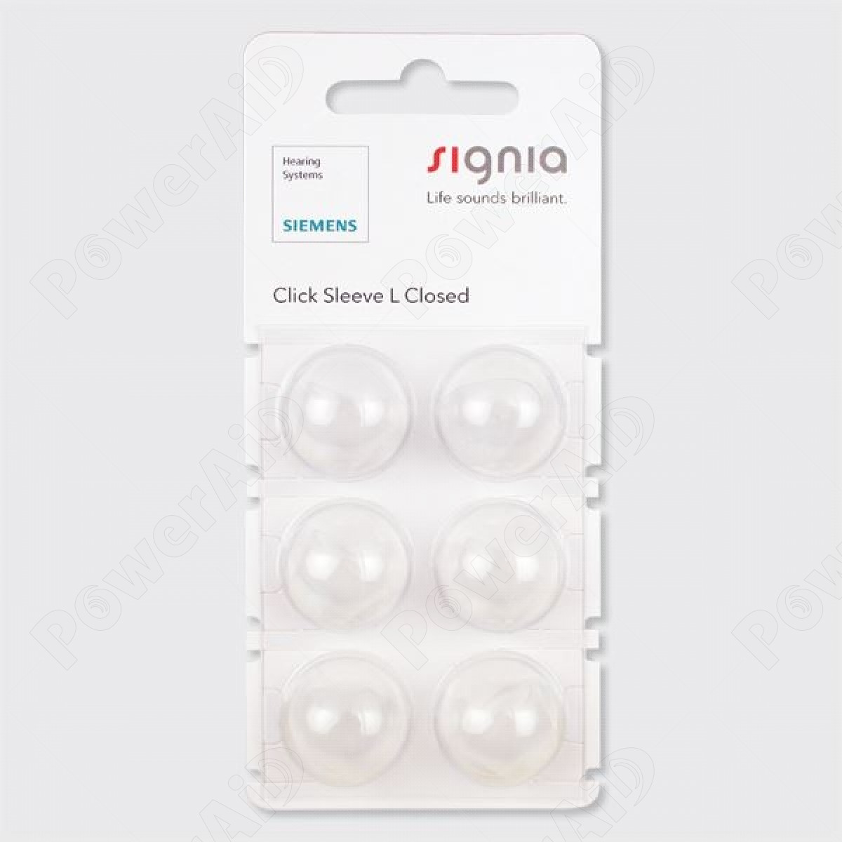 Signia - Cupoline Click Sleeves L Closed per apparecchi RIC