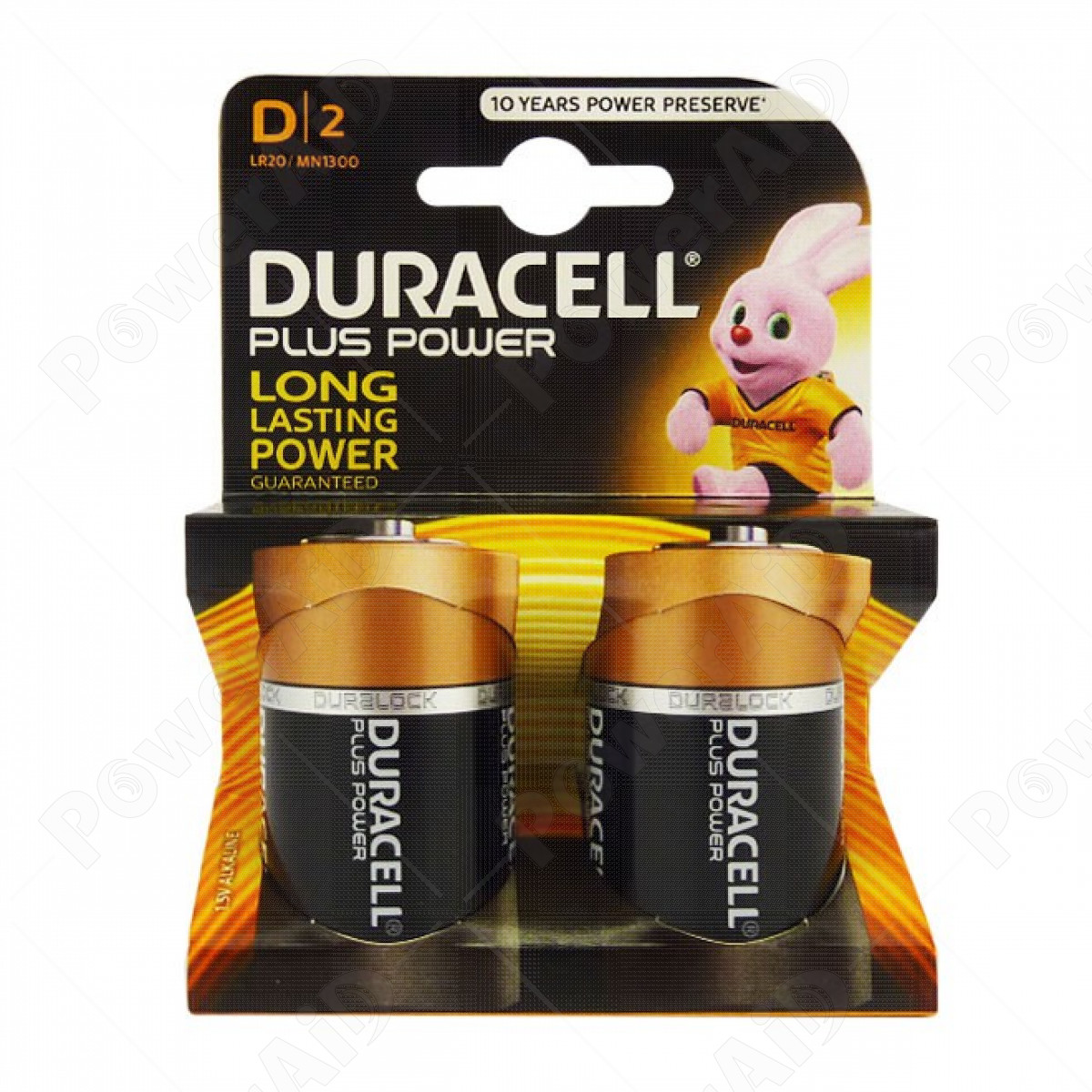 Blister da 2 pile alcaline 1,5V Duracell Plus - mezza torcia, C