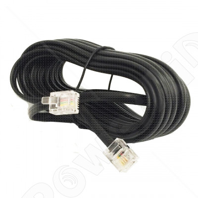 Cavo Telefonico RJ11 - RJ11 Da 20 Metri | 4 Fili, Connettori 6P4C | Prolunga Per Telefono Fisso, Modem E Fax | Colore Grigio - 4