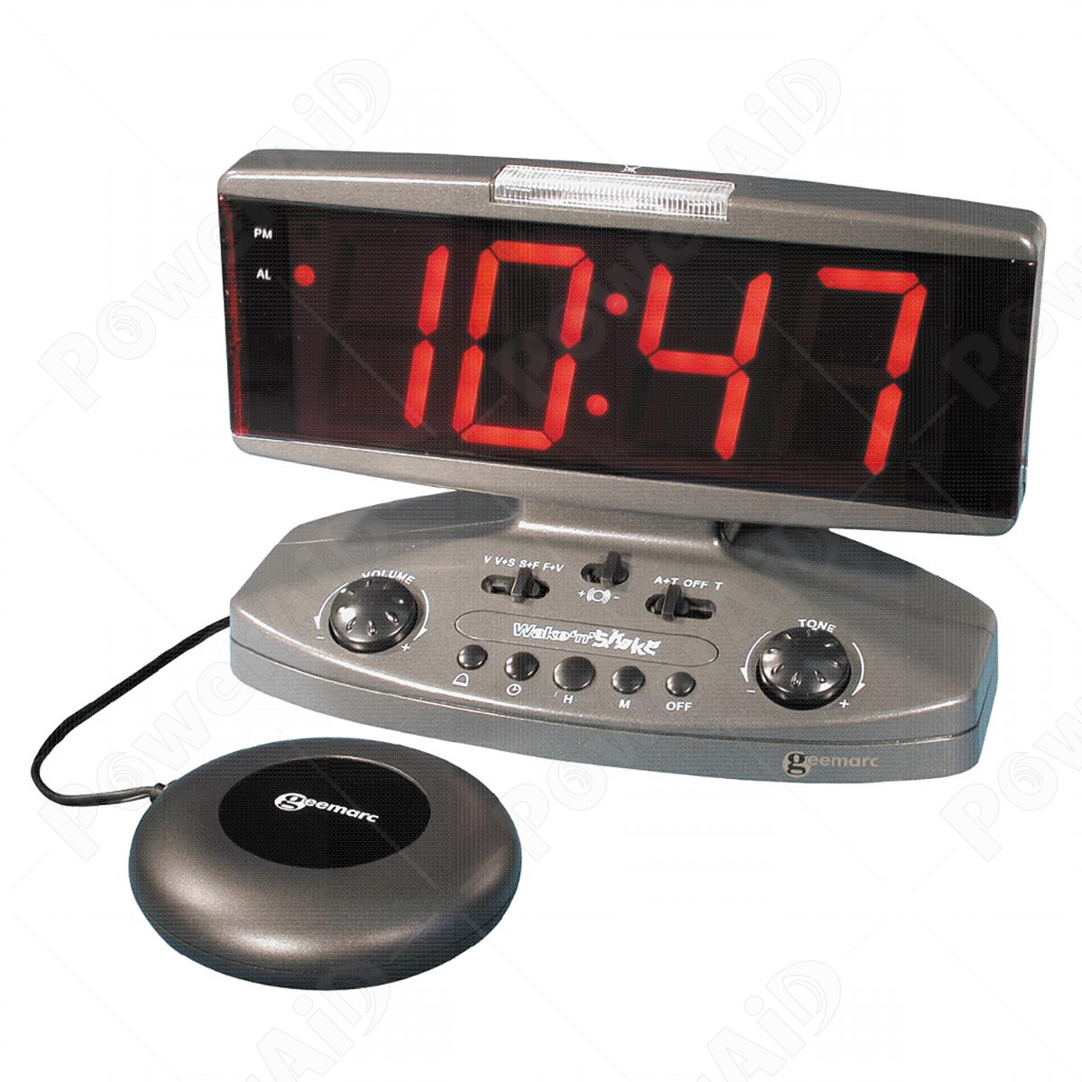 Sveglia ad alto volume con scuotiletto per il sonno pesante, doppia sveglia  a vibrazione con caricatore USB per sordi con problemi di udito da Tingquan