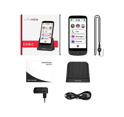 Swissvoice - Smartphone per anziani S510C CG1 con cordicina da mettere al collo