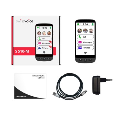 Swissvoice - Smartphone per anziani S510M CG1 con cavo magnetico per la ricarica