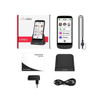 Swissvoice - Smartphone per anziani S510C CG1 con cordicina da mettere al collo