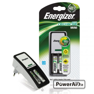 Energizer - Caricabatterie Ministilo AAA con 2 Batterie 700mAh