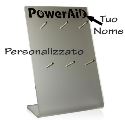 Espositore in Plexiglas 6 ganci con scritta Personalizzata