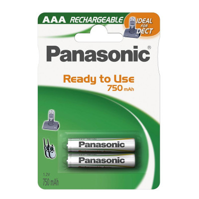 Panasonic - 2 Batterie Ministilo AAA ricaricabili per DECT