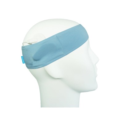 SmartEAR - Fascia sportiva per apparecchi acustici BTE o impianti cocleari Colore: Azzurro - S